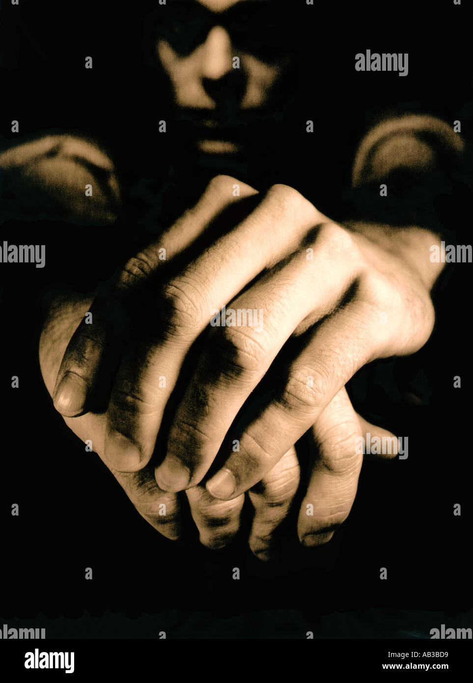 man with outstretched hands Stock Photo