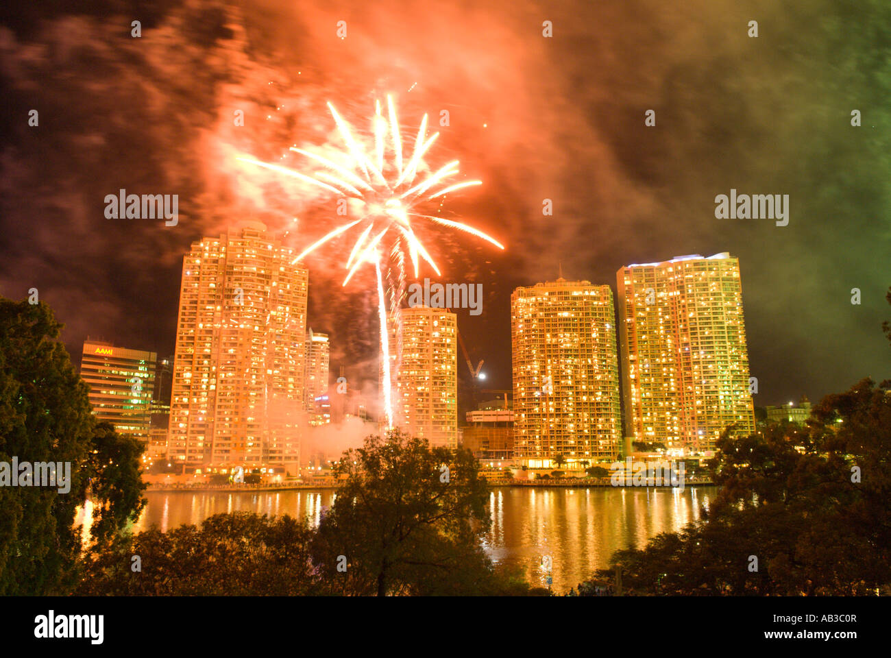 'Riverfire' fireworks show, Brisbane, Queensland, Australia Stock Photo