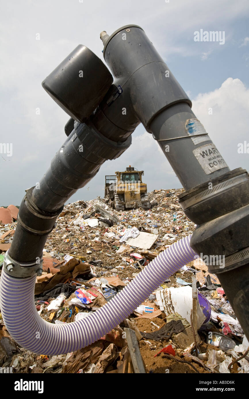 Methane from Landfill Recovery System Stock Photo