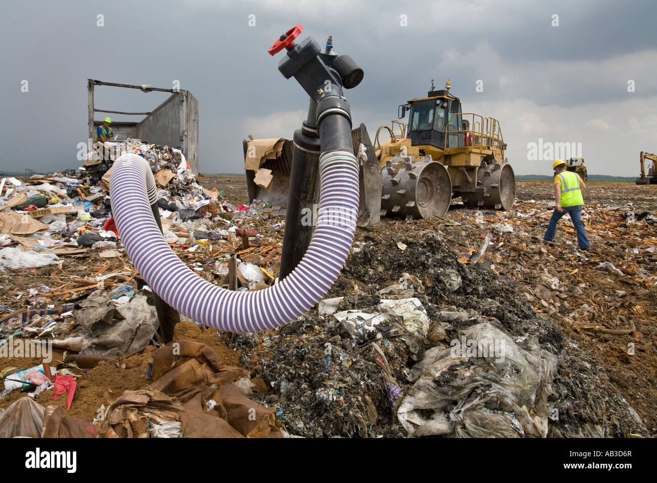 Methane from Landfill Recovery System Stock Photo