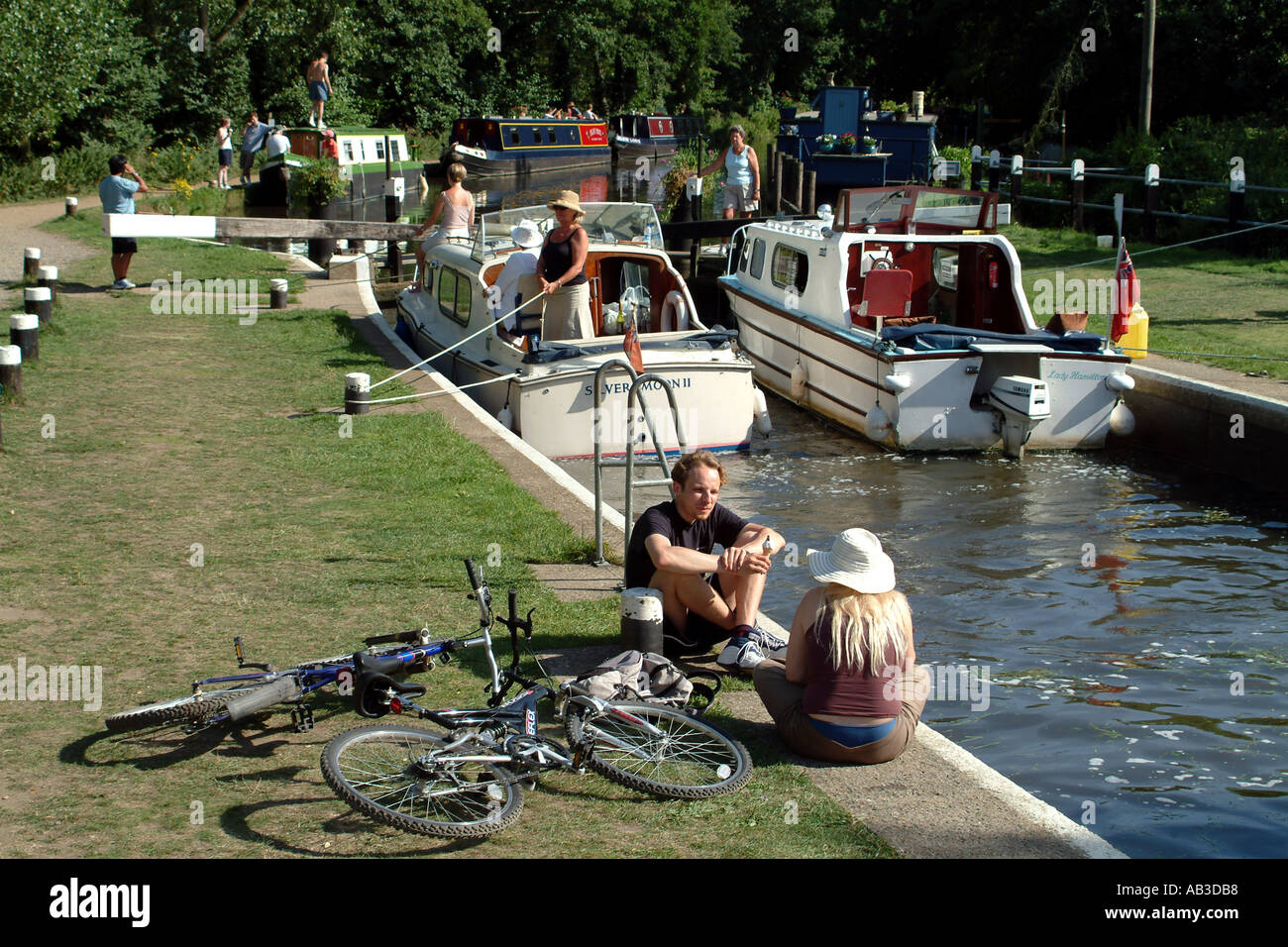 Pyrford Lock on the River Wey Surrey England UK Stock Photo Alamy