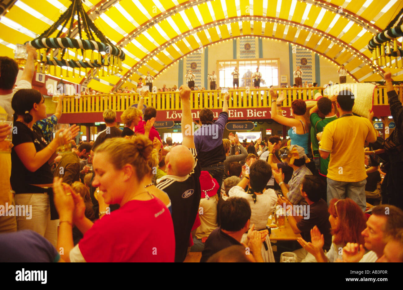 Inside Oktoberfest tent, Munich, Germany Stock Photo Alamy