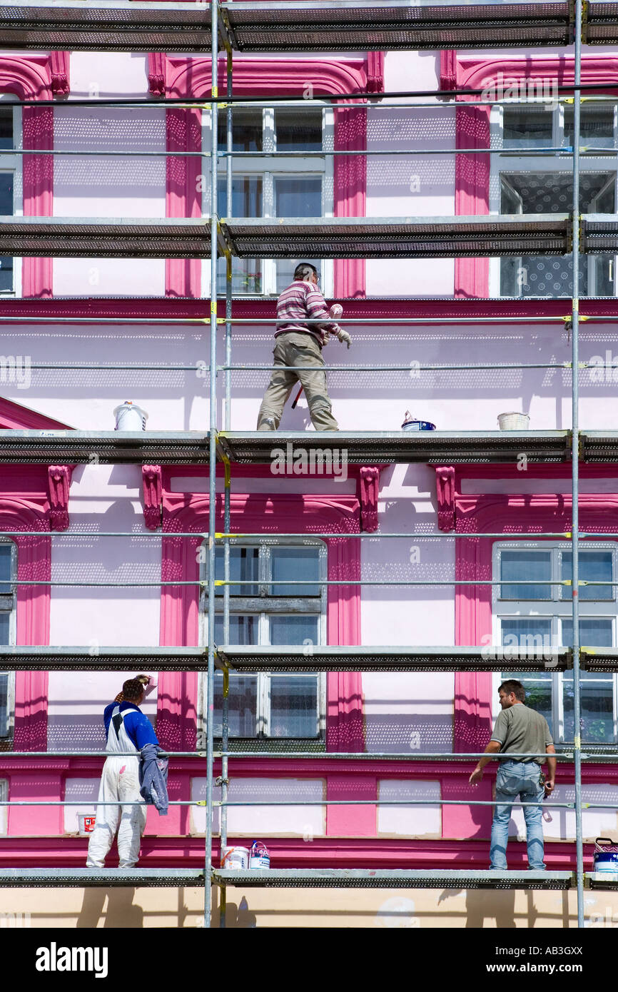 facade painting on historical house Stock Photo Alamy