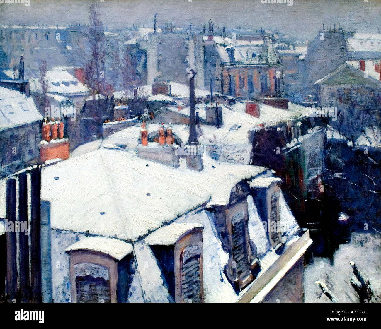 Gustave Caillebotte Vue De toits effet de neige 1879 Stock Photo