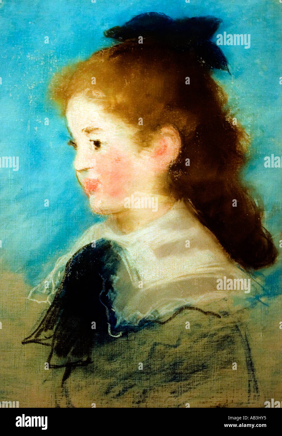 Mademoiselle Hecht de profil - Miss Hecht  profile 1882 Edouard Manet woman Painting Painter France Stock Photo