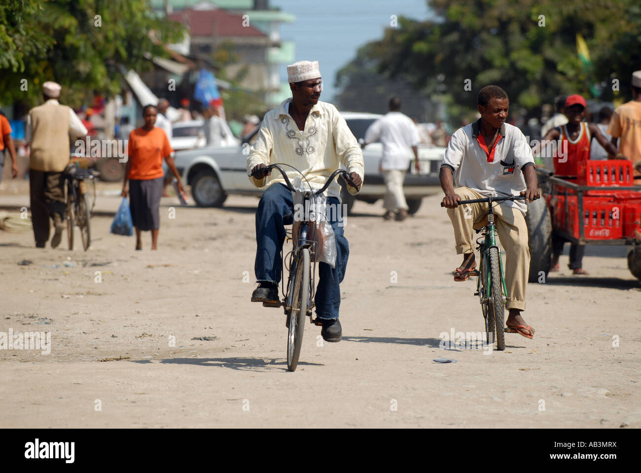 people cycling in the port town of Tanga, Tanzania Stock Photo - Alamy