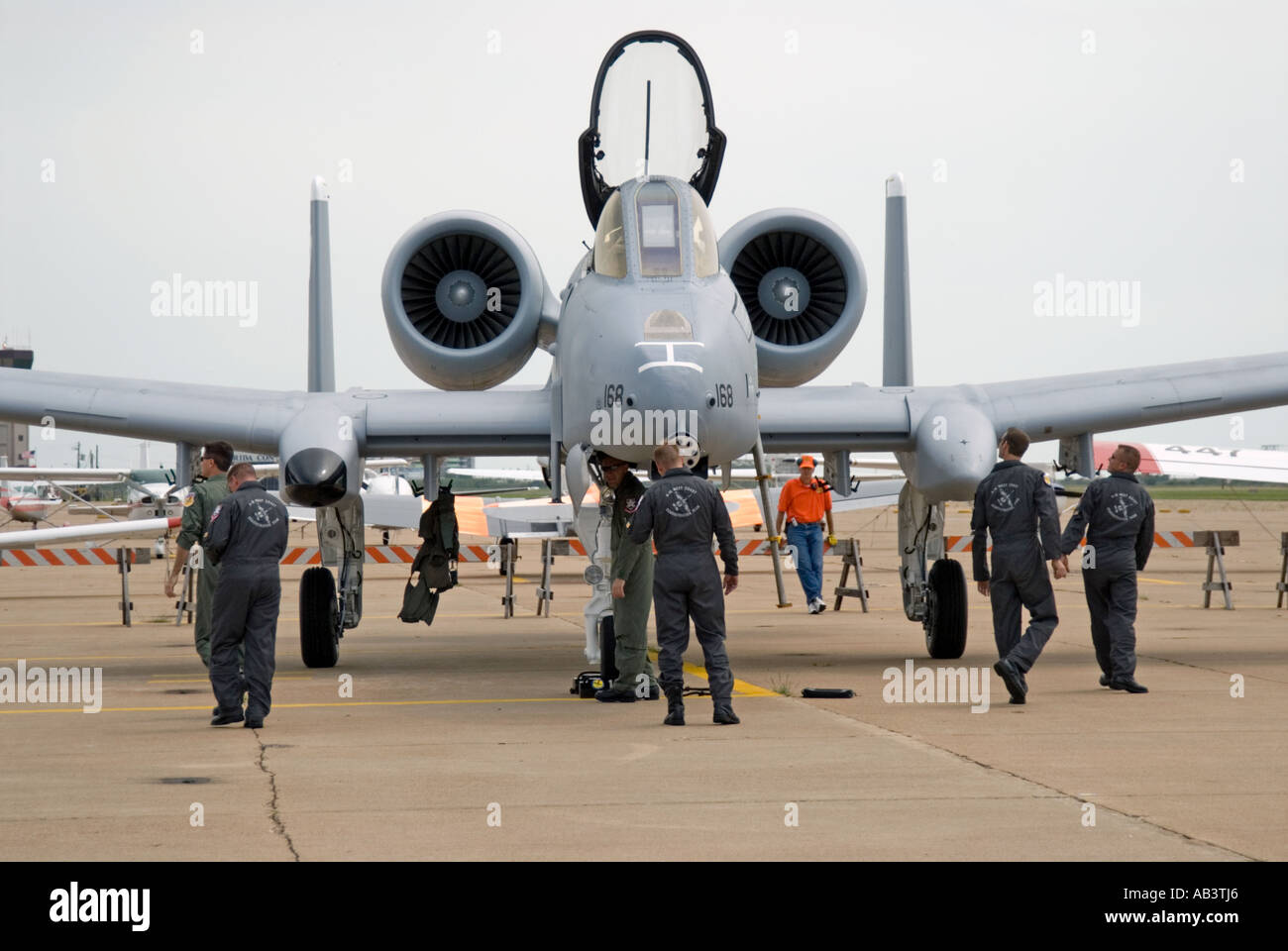 An A-10 Thunderbolt is prepared for flight. Stock Photo