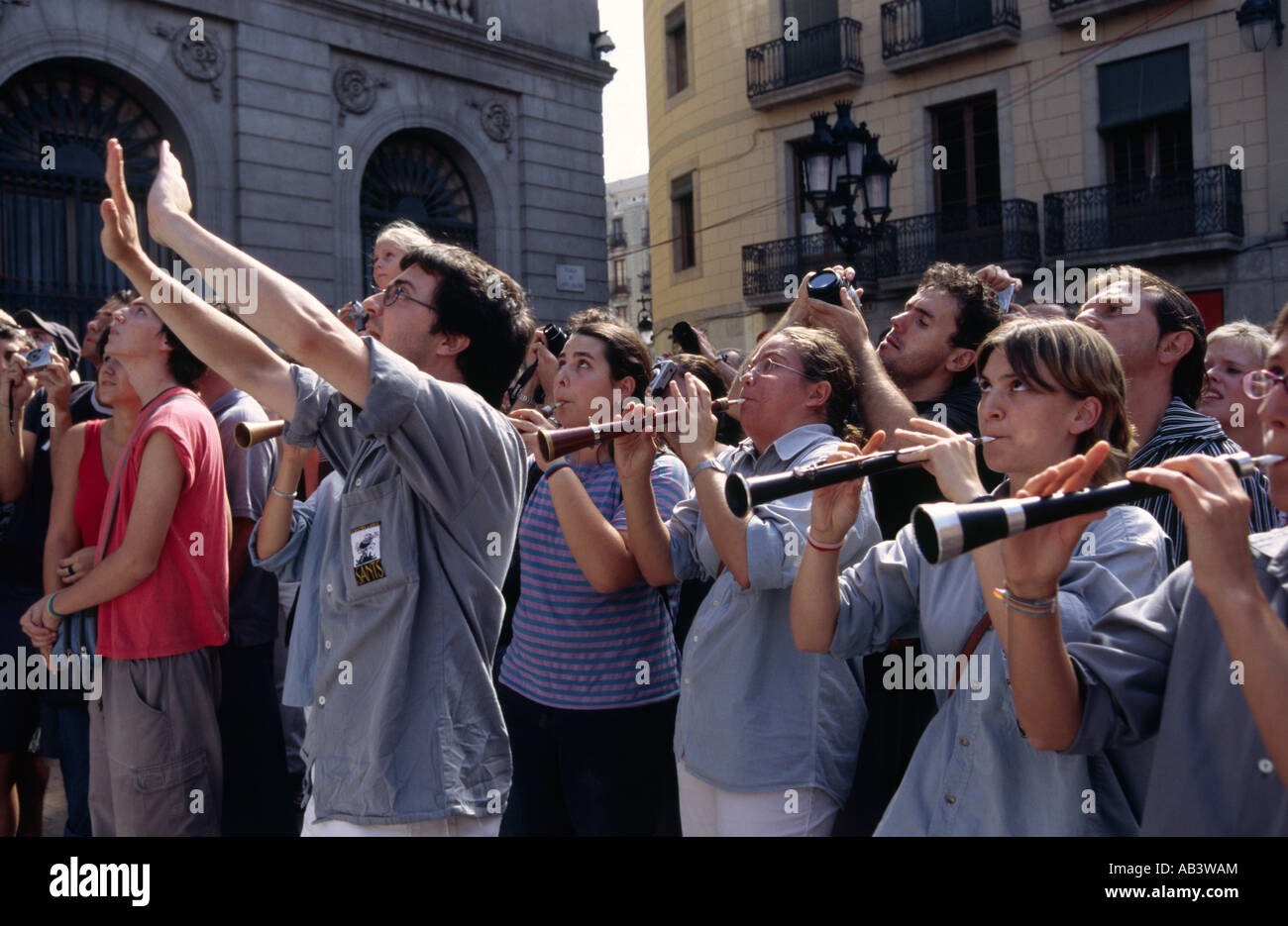 Casteller band - Barcelona, Catalunya, SPAIN Stock Photo