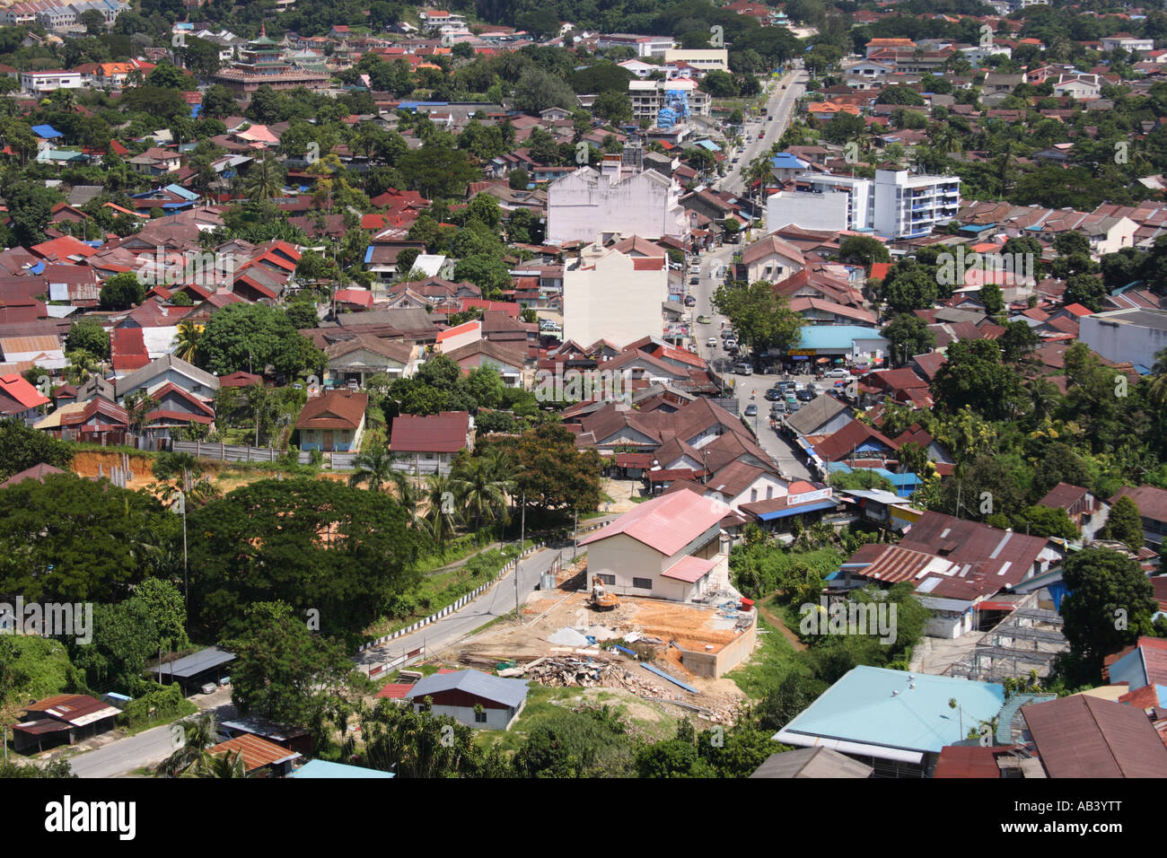 bird eye view of  Ayer Hitam village, Penang, Malaysia Stock Photo