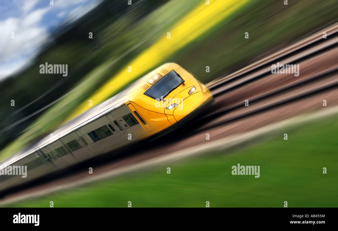 Train in motion Stock Photo - Alamy