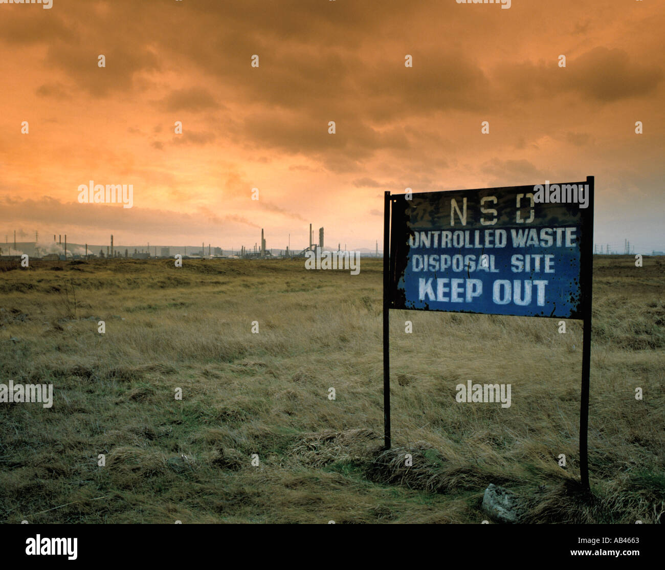 Controlled waste disposal site, Seal Sands, Teesside, Cleveland, England, UK. Stock Photo