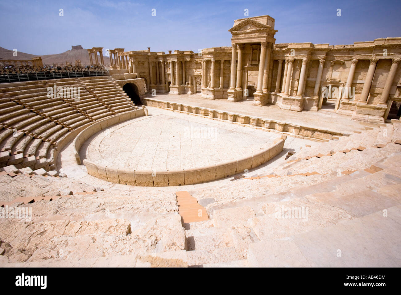 The amphitheater at Palmyra, SYRIA Stock Photo - Alamy