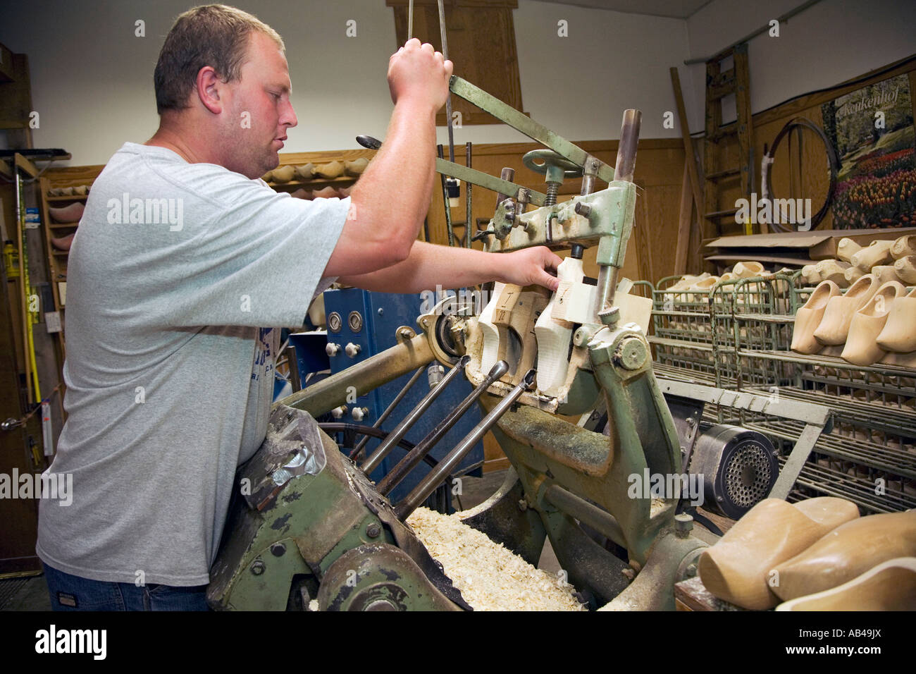 Wooden Shoe Production in Holland Michigan Stock Photo Alamy