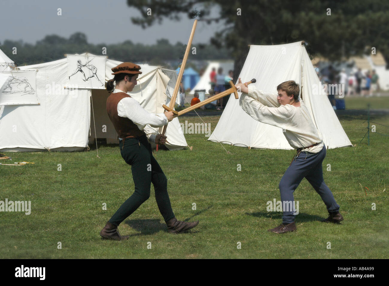 Medieval sword training History reenactment Stock Photo Alamy