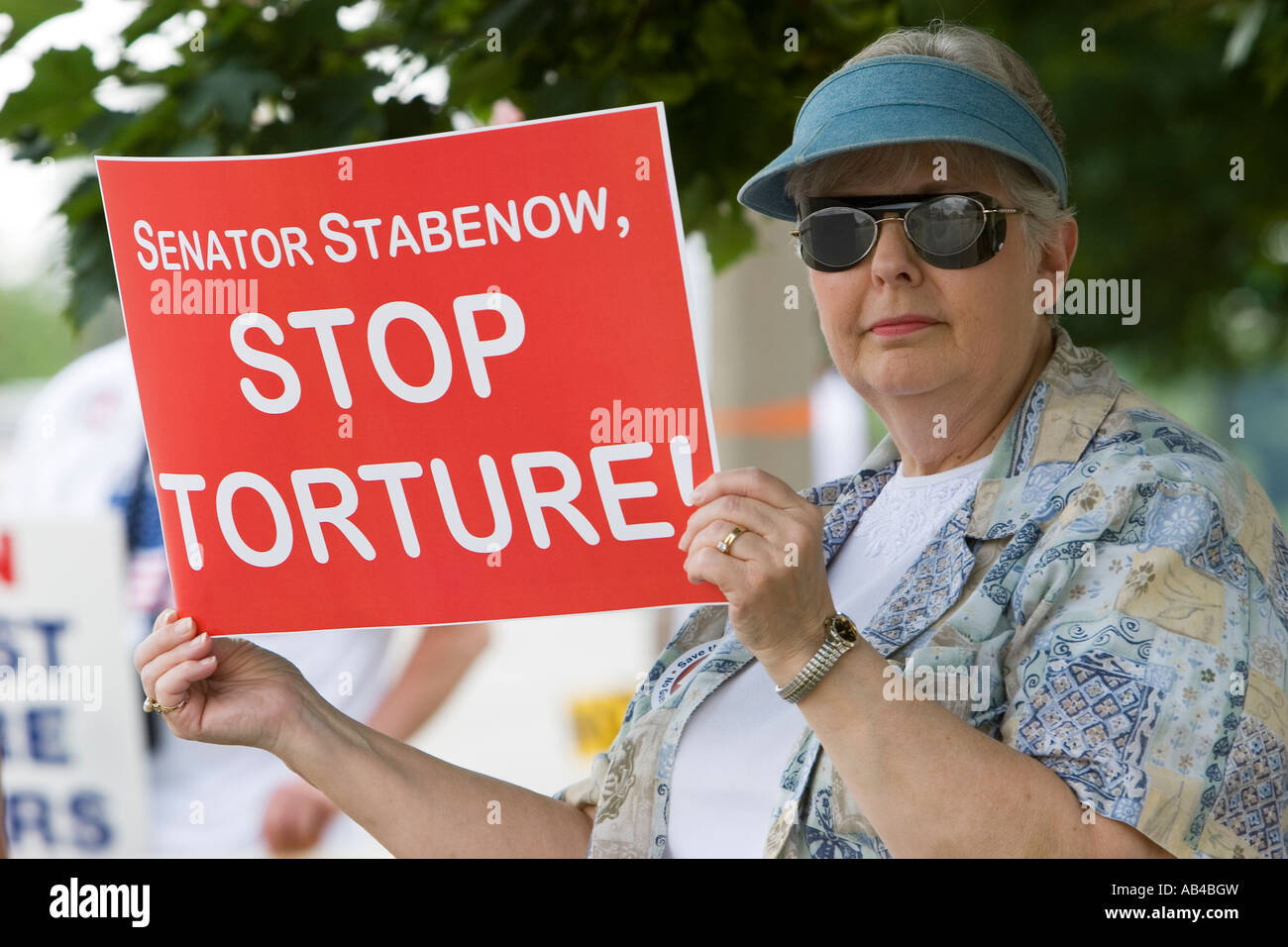 Protesters Demand Restoration of Constitutional Rights Stock Photo