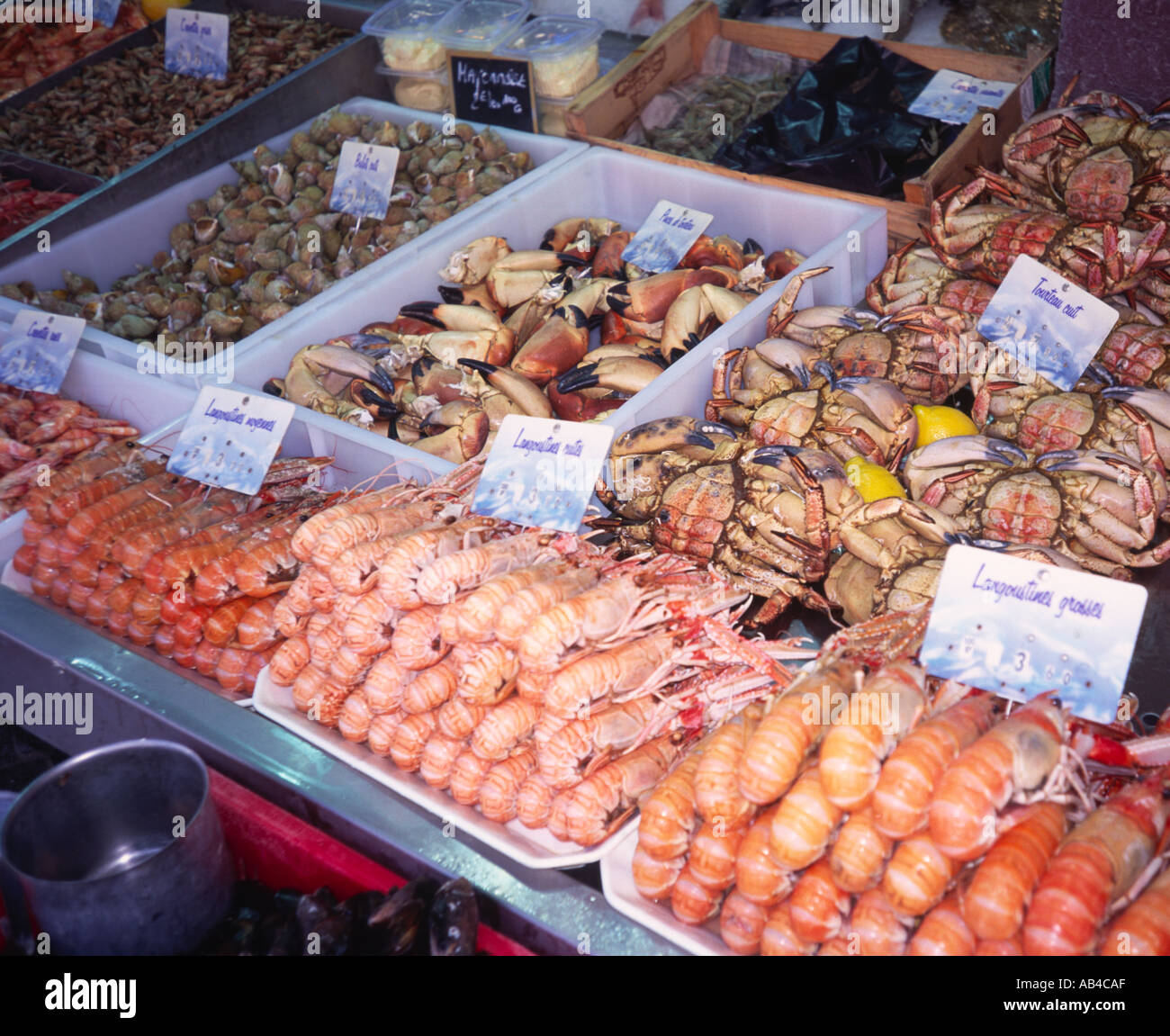 Seafood Display Trouville Calvados Normandy France Stock Photo