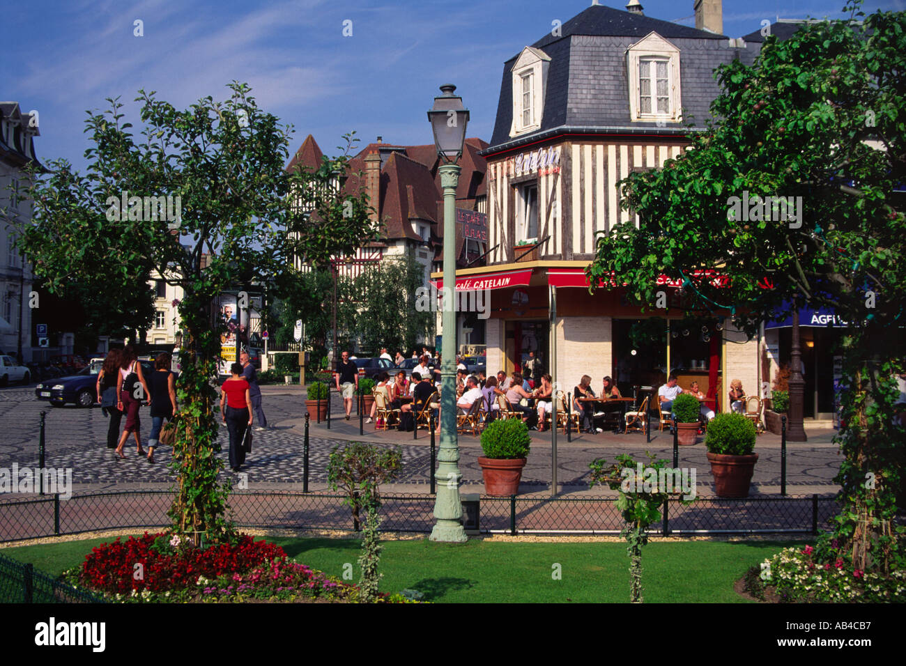 Cafe Deauville Calvados Normandy France Stock Photo