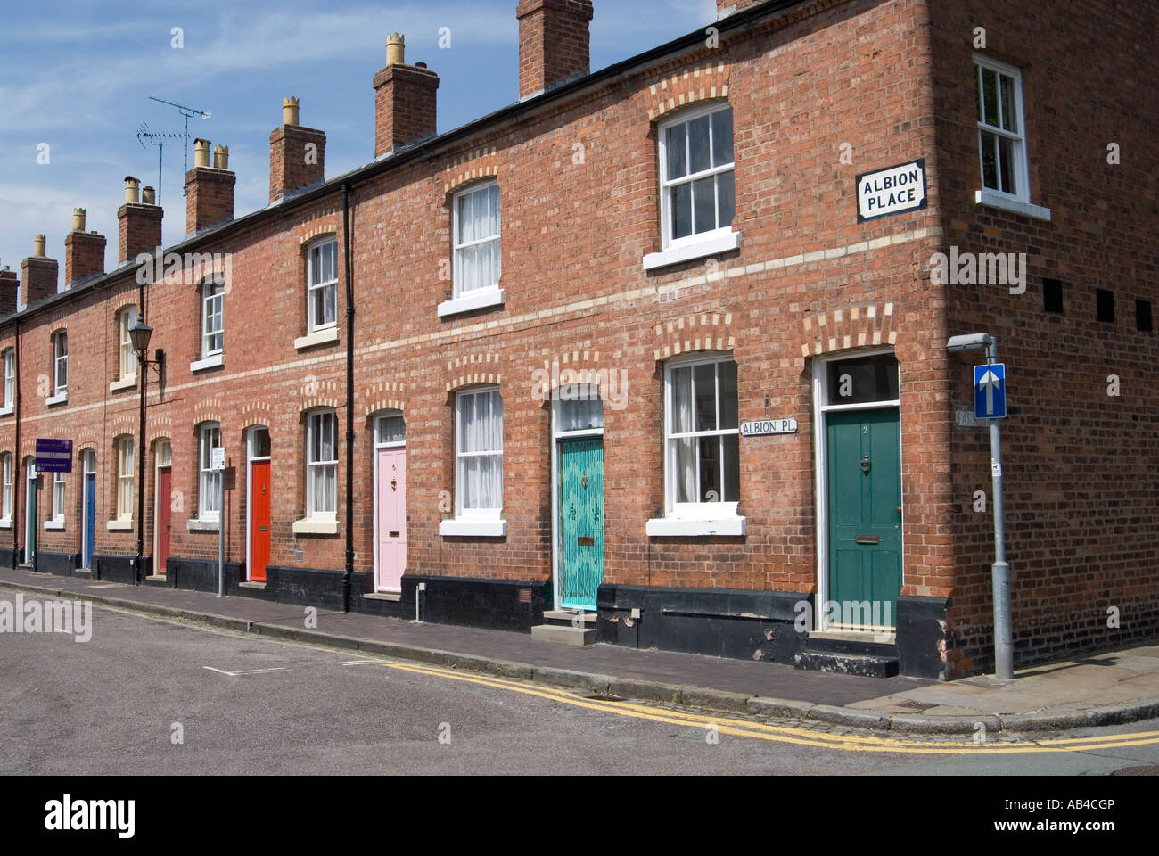 Chester. Terraced houses in Albion Place in the historic city Stock