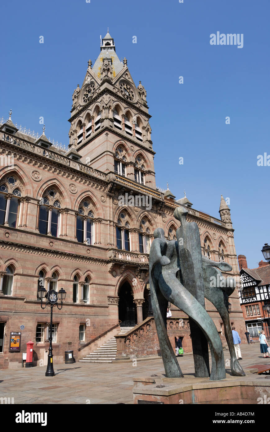 Chester Town Hall and statue in Northgate Street in the historic city of Chester Stock Photo Alamy