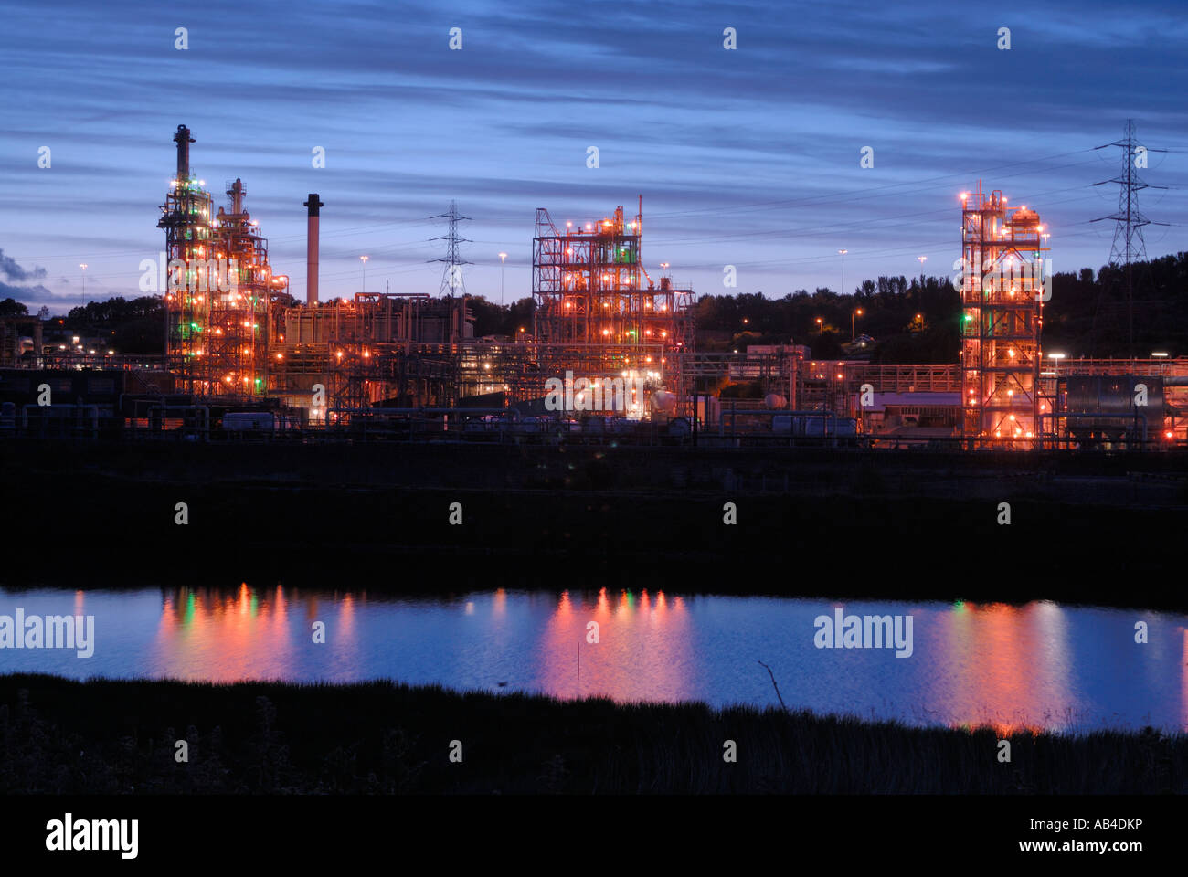 Ineos Chemical Complex on the banks of the River Mersey River Weaver and Manchester Ship Canal in Runcorn Stock Photo