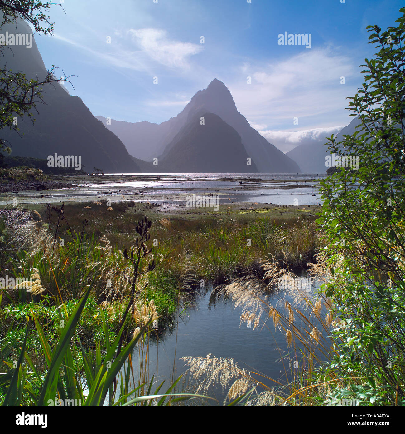 mitre-peak-milford-sound-new-zealand-stock-photo-alamy