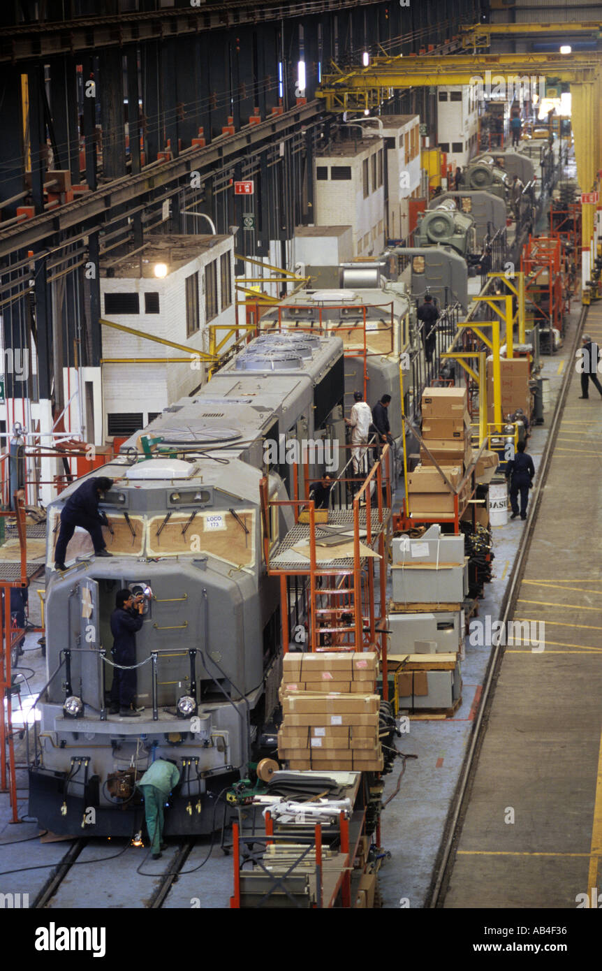assembly line at the Bombardier Railcar plant in Ciudad