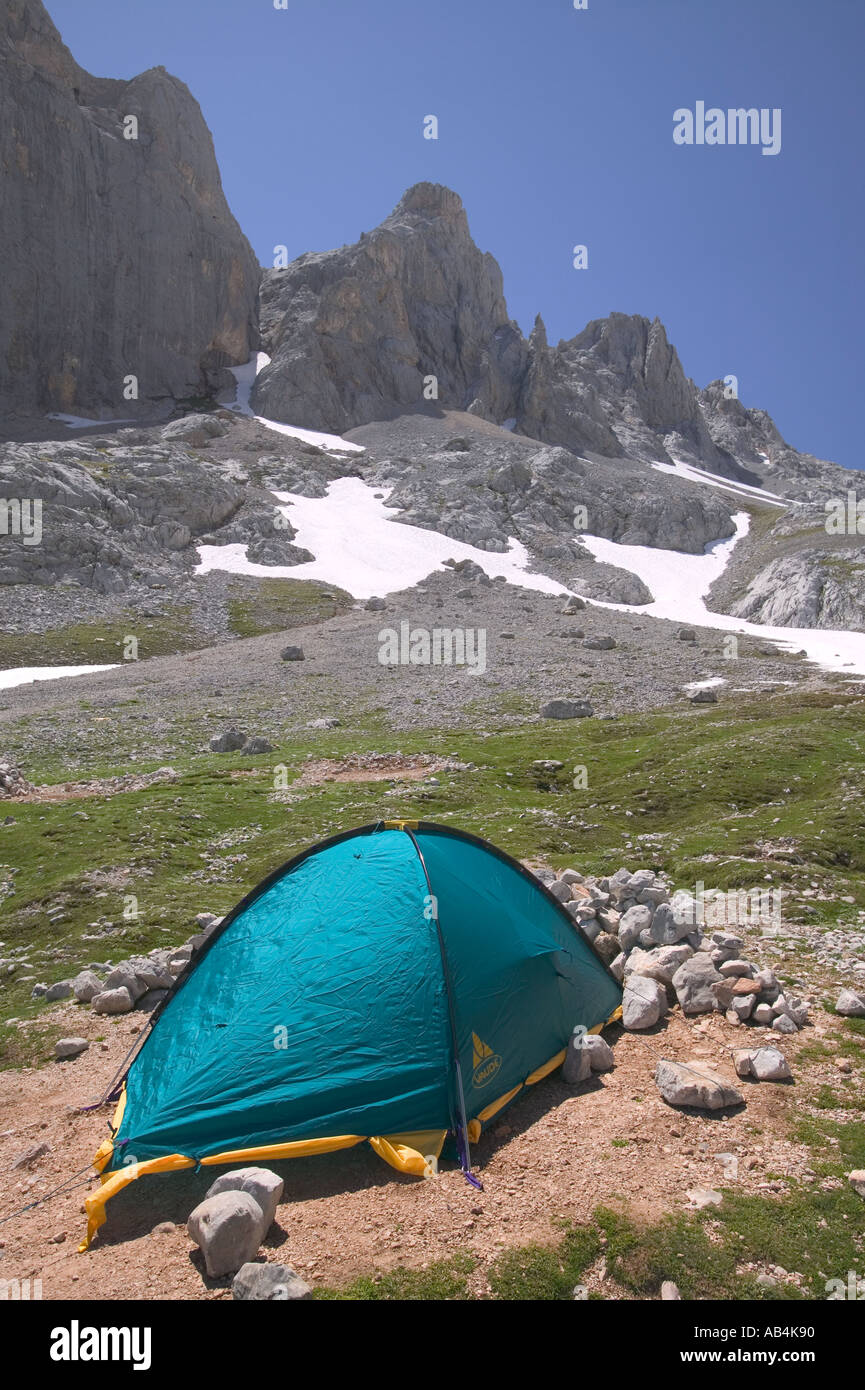 High Level Camping In The Picos De Europa Beneath Naranjo De Bulnes Spain Stock Photo Alamy