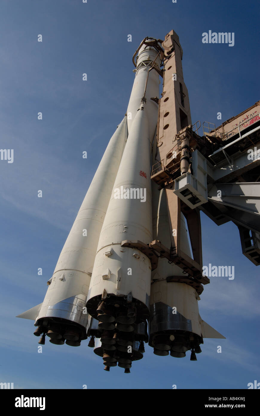 Soviet space rocket on display at VVTs Stock Photo