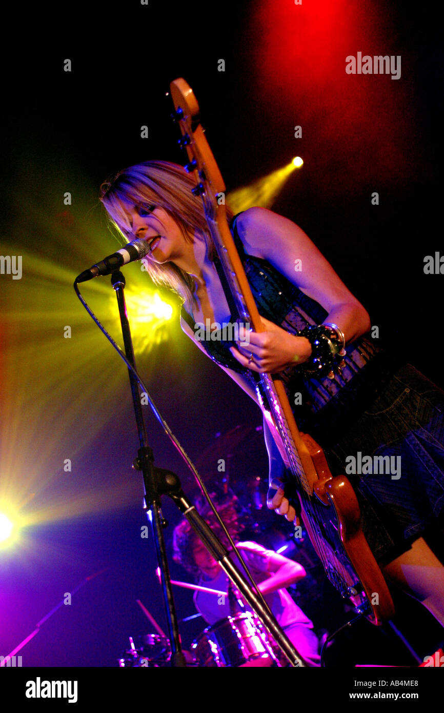 Charlotte Cooper of The Subways live at The Hall For Cornwall Truro UK Stock Photo