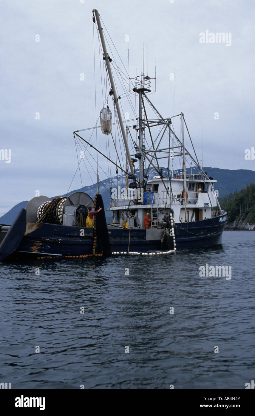 Commercial fishing seiner Chatham Sound BC Stock Photo