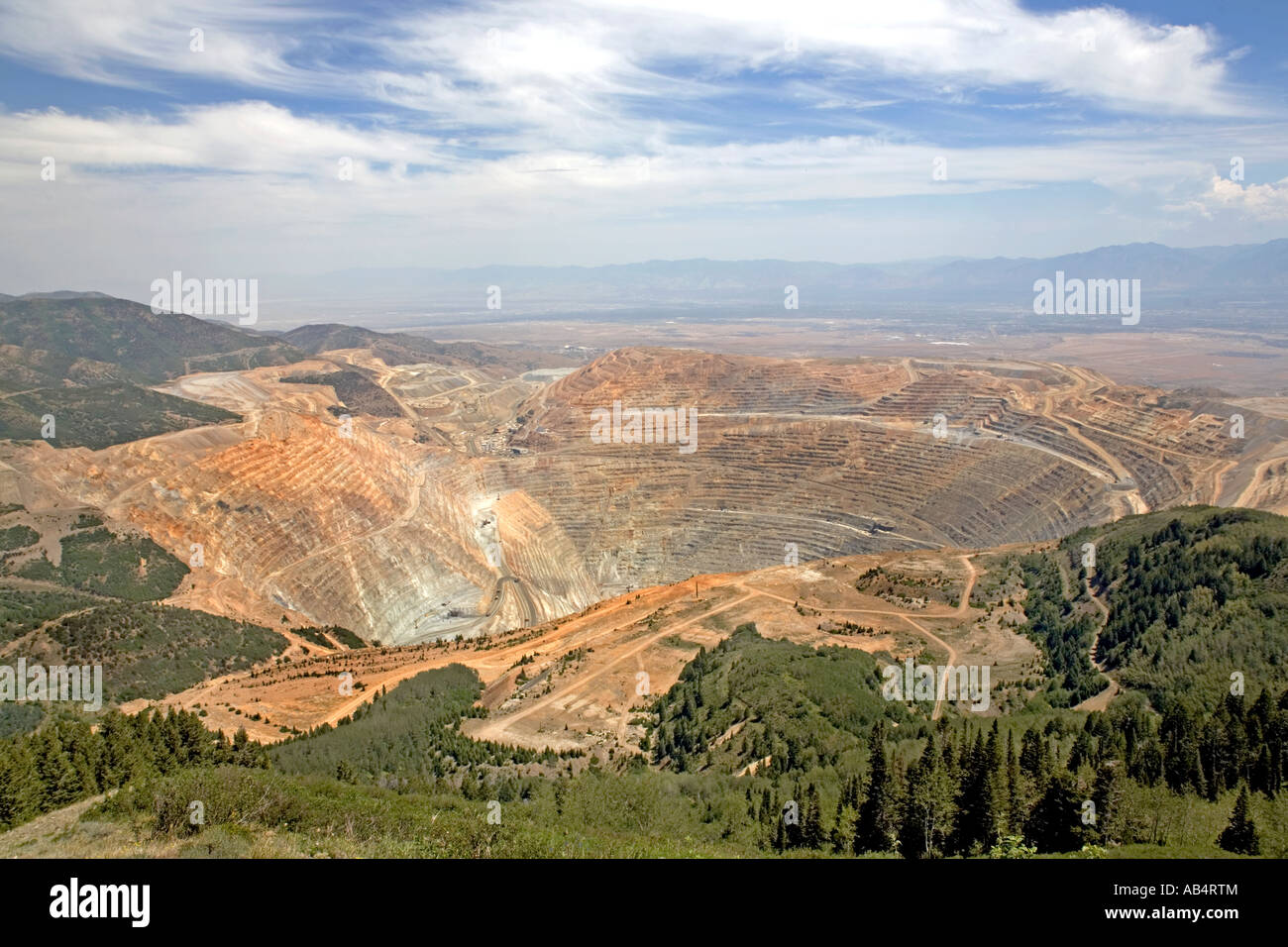 Kennecott Copper Mine Looking Down At Valley From High Above On Butterfield Canyon Mountain Top Utah Stock Photo Alamy