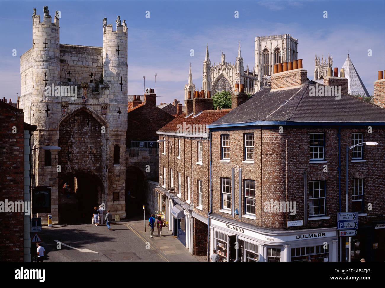 North Yorkshire, York, Monkgate and the Minster behind Stock Photo Alamy