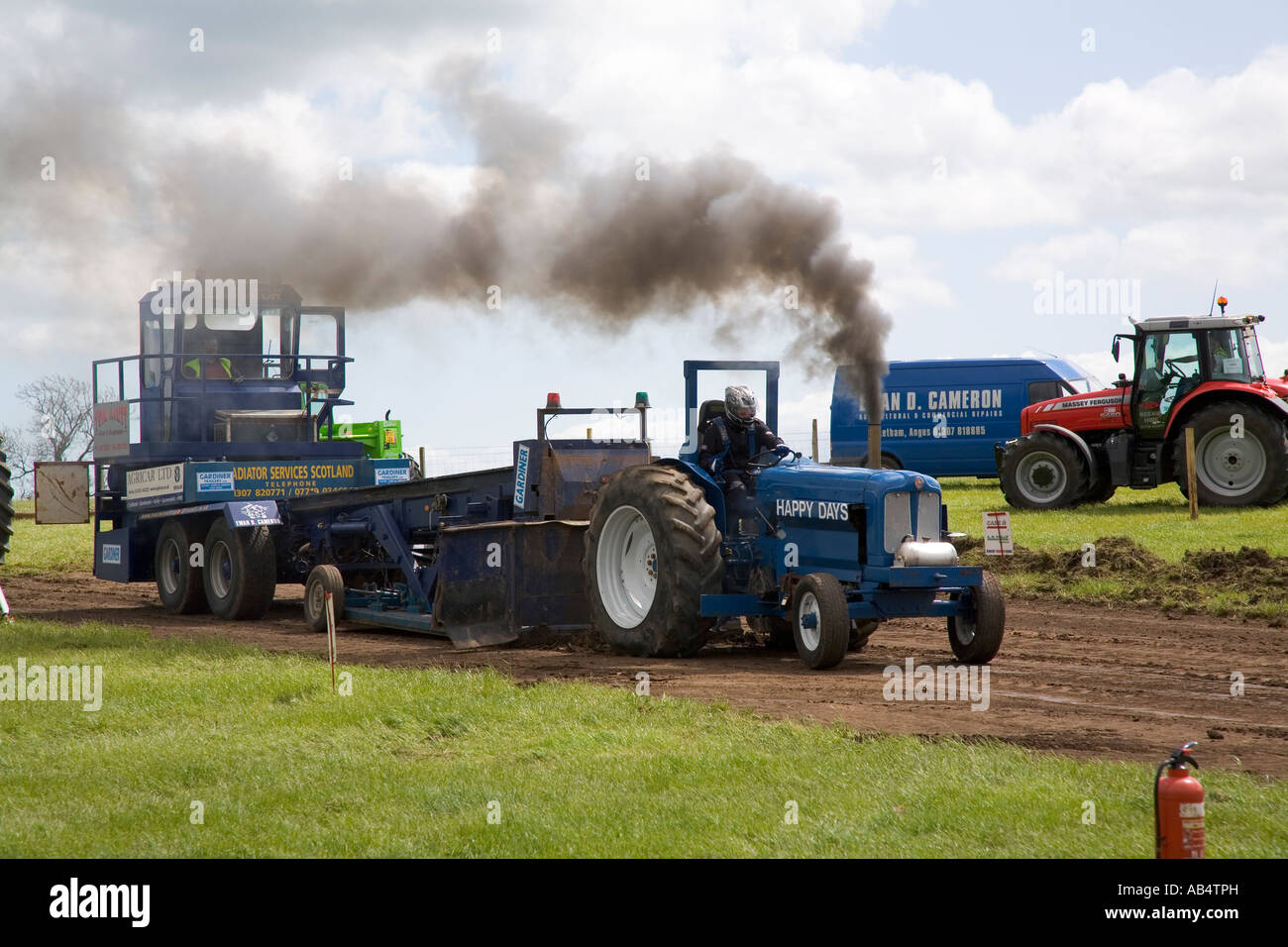 Tractor pulling at agriculture farm show in Fife Scotland Stock Photo