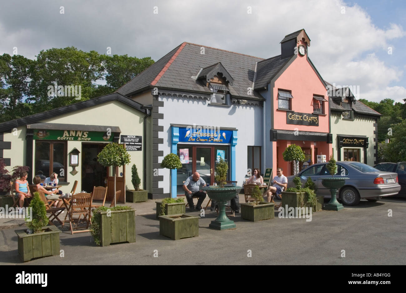 Ireland County Wicklow Laragh restuarant shops Stock Photo