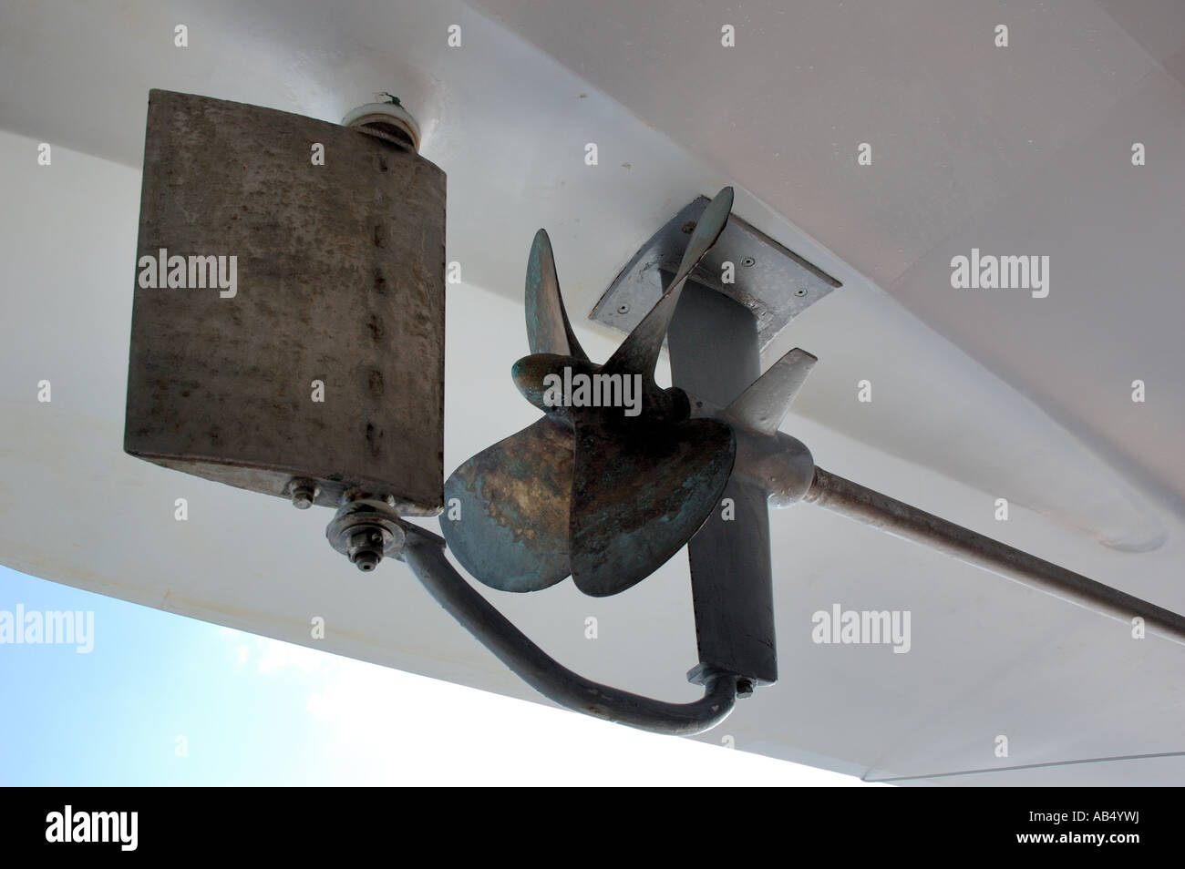 Underside of lifeboat on cruise ship Ocean Village Two Stock Photo