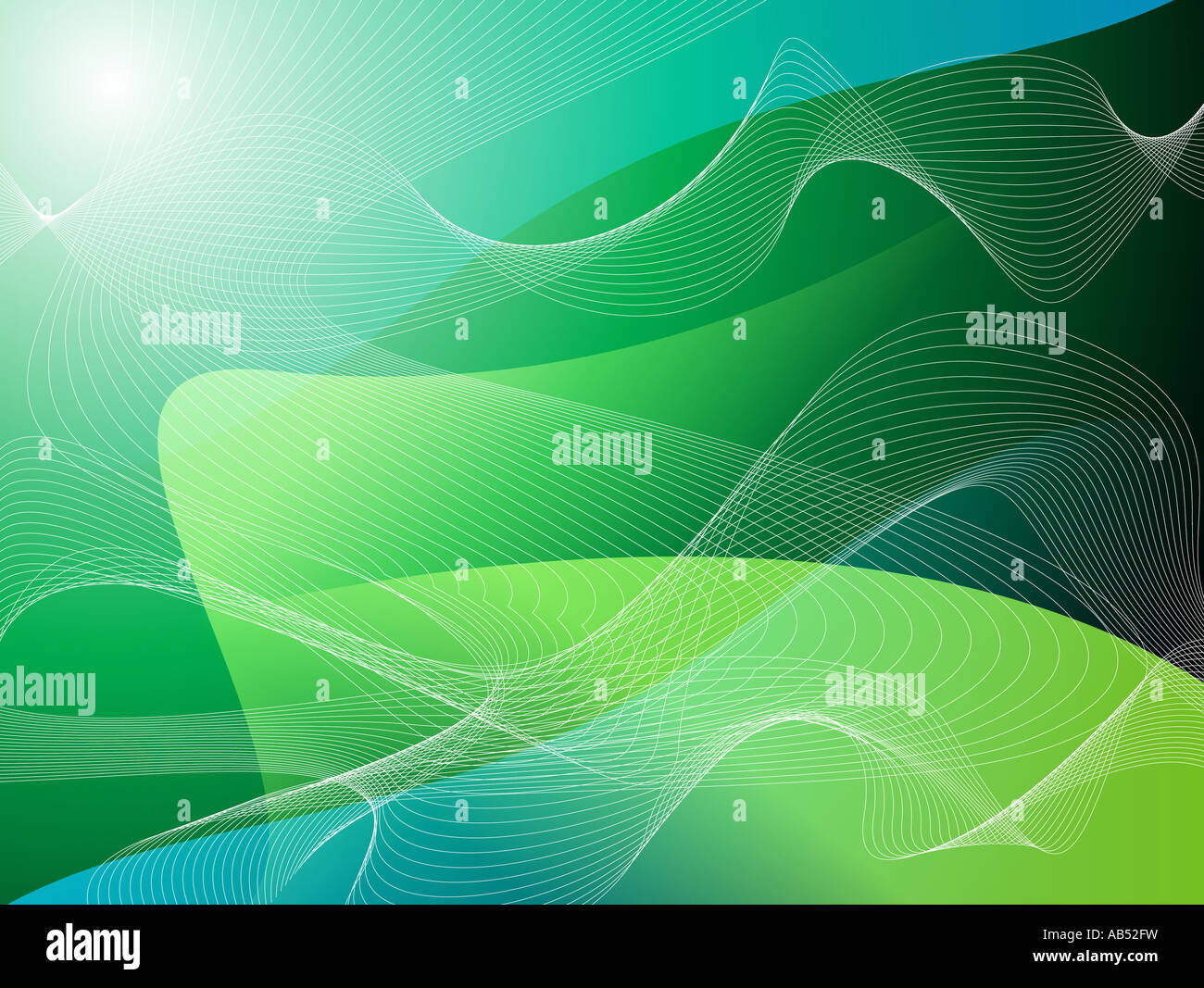 A abstract background with green and blue waves Stock Photo - Alamy