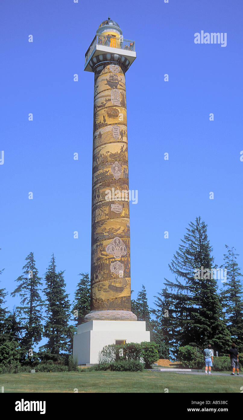 Astroia Column The Astoria Column at the town of Astoria Oregon USA Stock Photo - Alamy