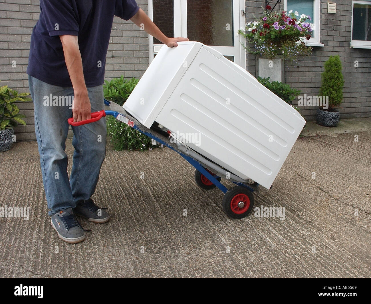 Uk delivery trolley washing machine hi-res stock photography and images -  Alamy