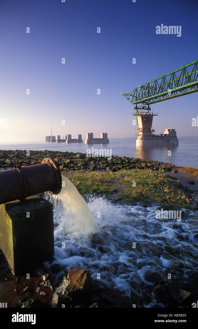 Bridge construction Severn Estuary England UK Stock Photo Alamy