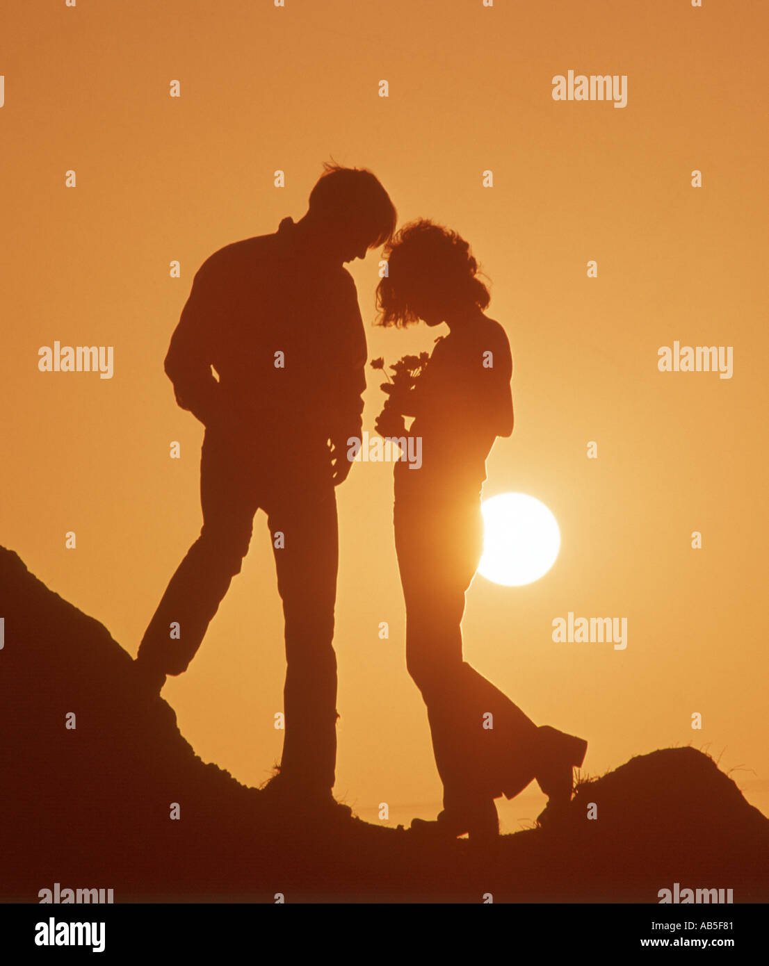 Romantic couple picking flowers hi-res stock photography and images - Alamy