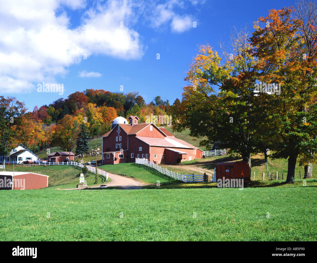 farm near Hamden New York USA during Fall foliage season Stock Photo ...