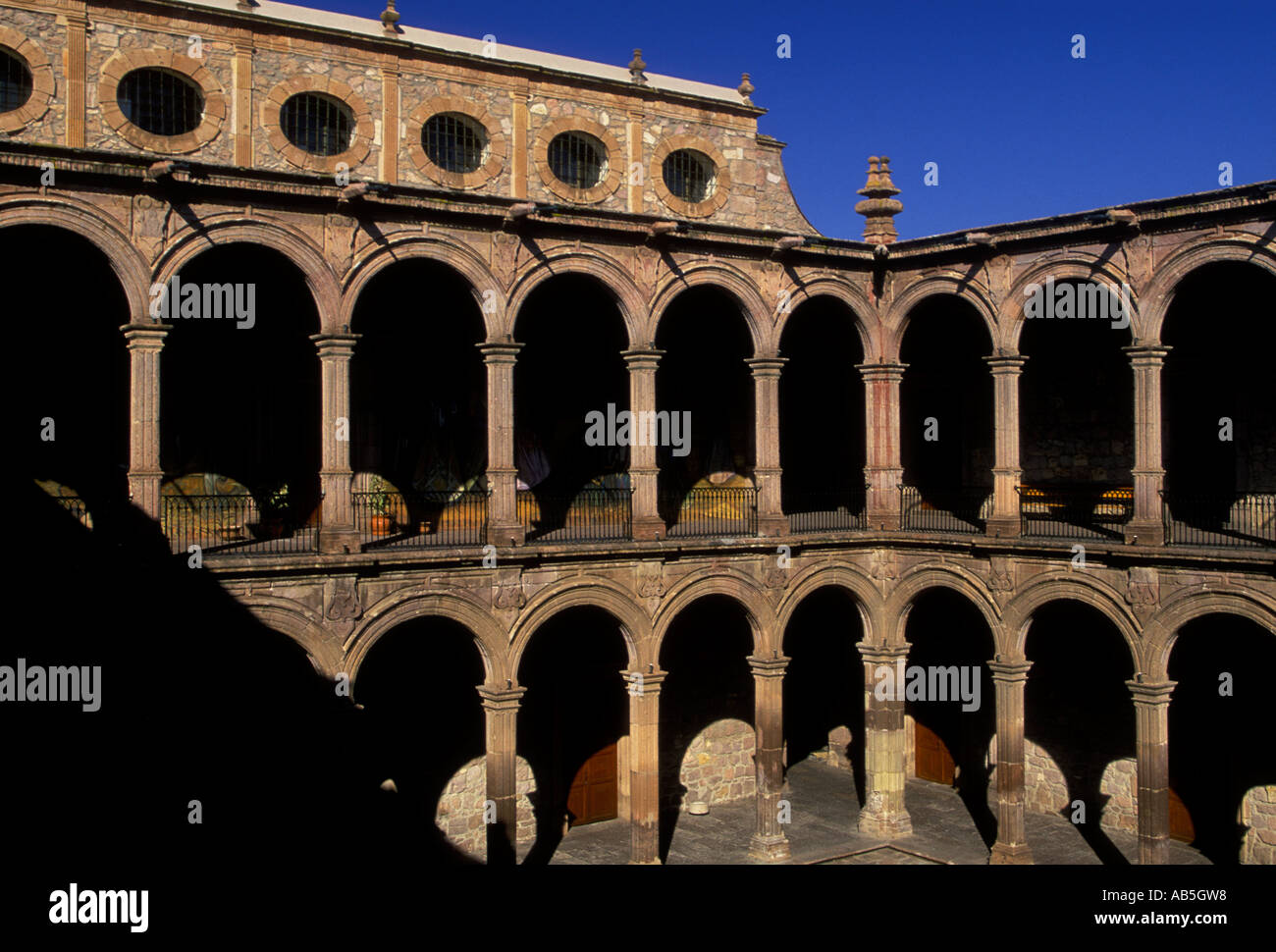 Courtyard, Government Palace, city of Morelia, Michoacan State, Mexico Stock Photo