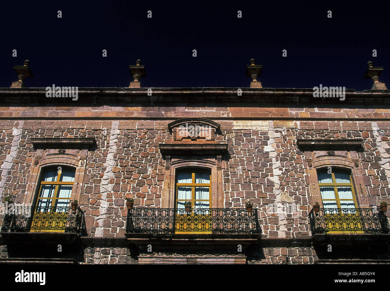 architecture, stone building, historic building, Madero Avenue, city of Morelia, Michoacan State, Mexico Stock Photo