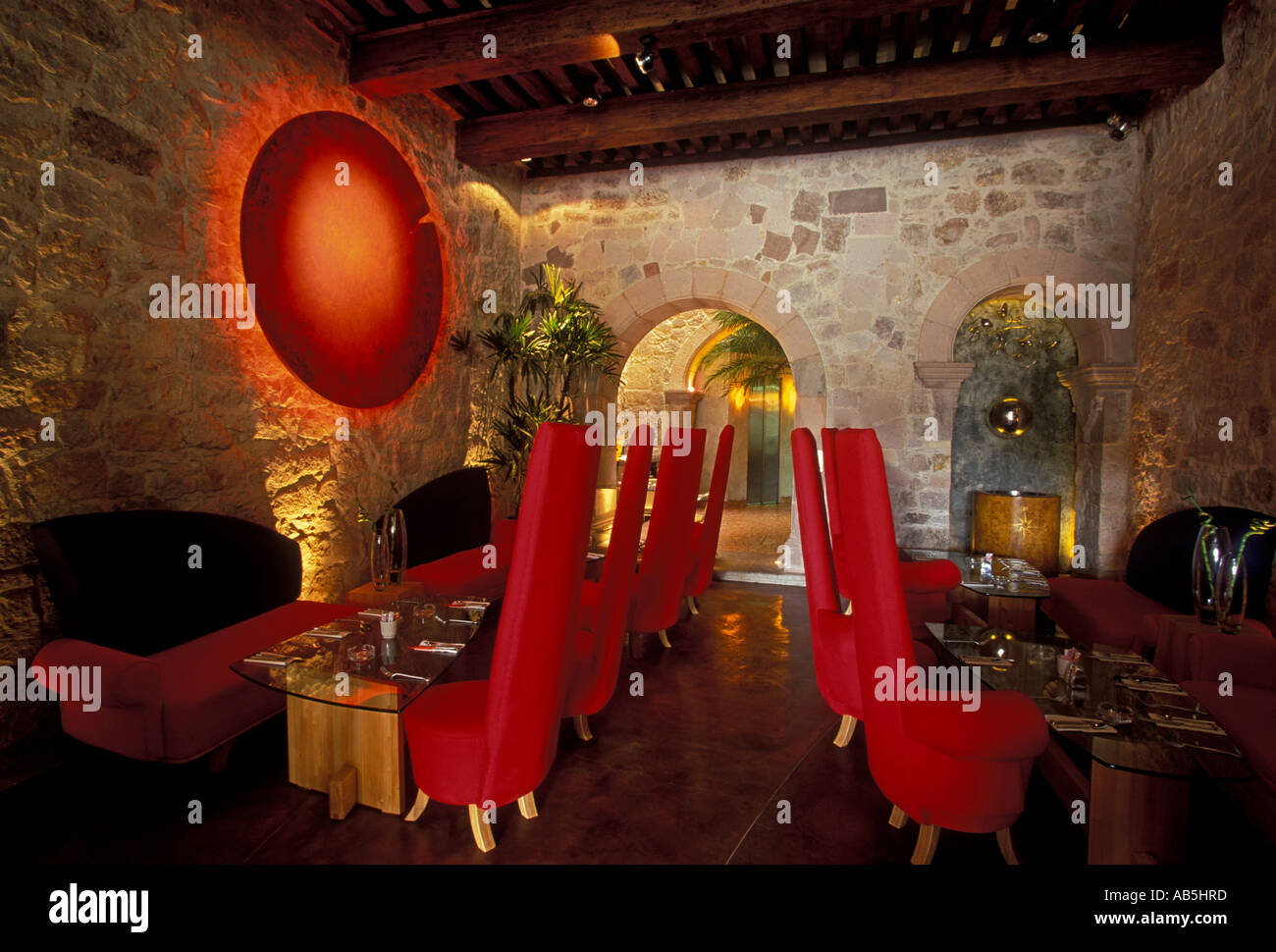 dining room, Onix Restaurant and Bar, Onix Restaurant, Mexican food and drink, Mexican food, food and drink, Morelia, Michoacan State, Mexico Stock Photo