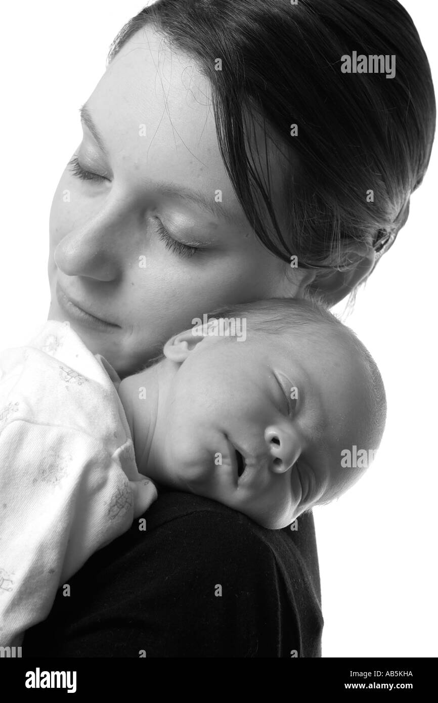 mum and baby asleep Stock Photo - Alamy