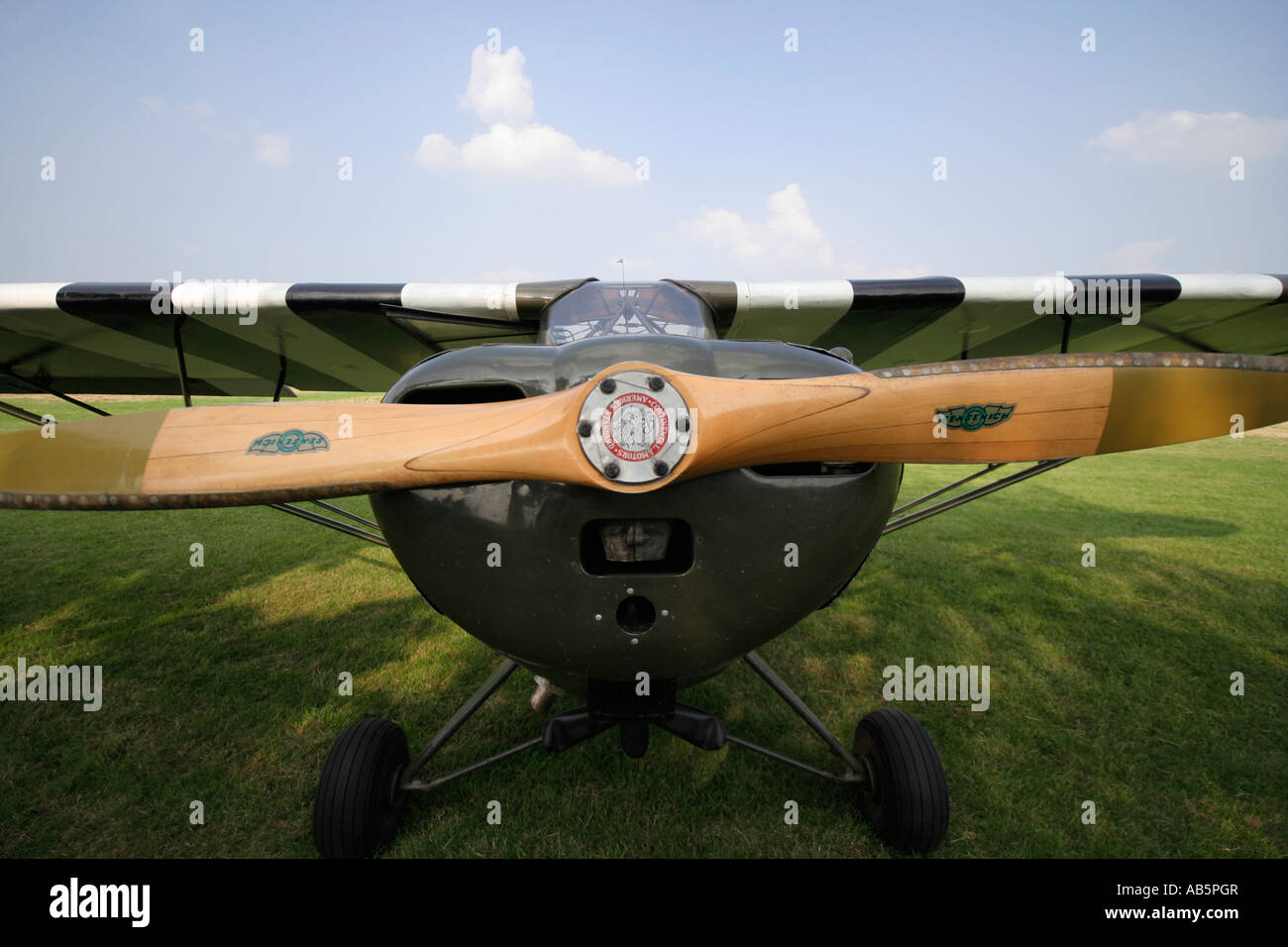 Piper Cub J3 in military D day markings Stock Photo