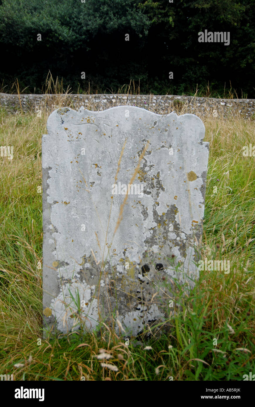 Tombstone In Overgrown Graveyard Stock Photo - Alamy