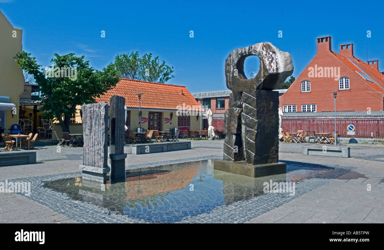 Sculptures in centre of Skagen Stock Photo