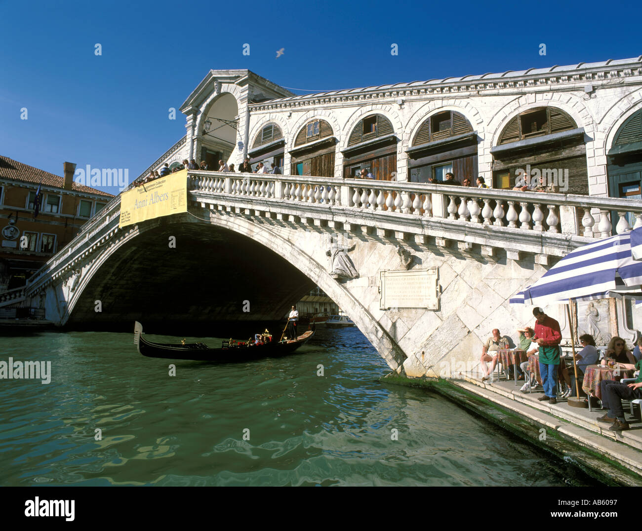 Italy, Venice, Grand Canal, Rialto Bridge Stock Photo