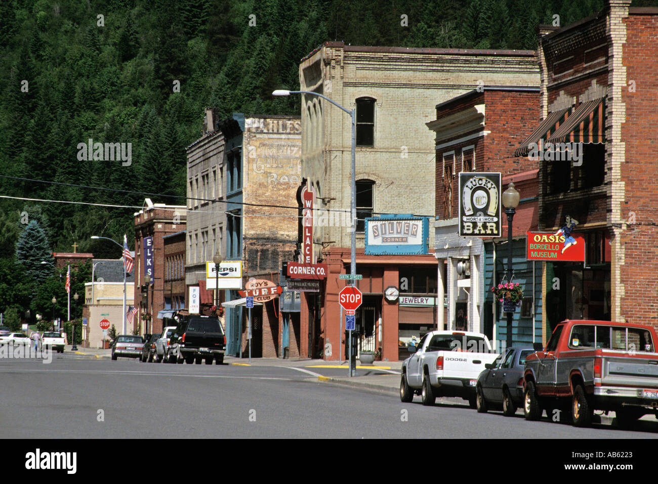 Wallace Idaho mining town main street Stock Photo Alamy
